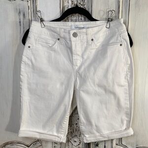 Croft&Barrow Women's Crisp White Cotton Denim Bermudas Shorts
